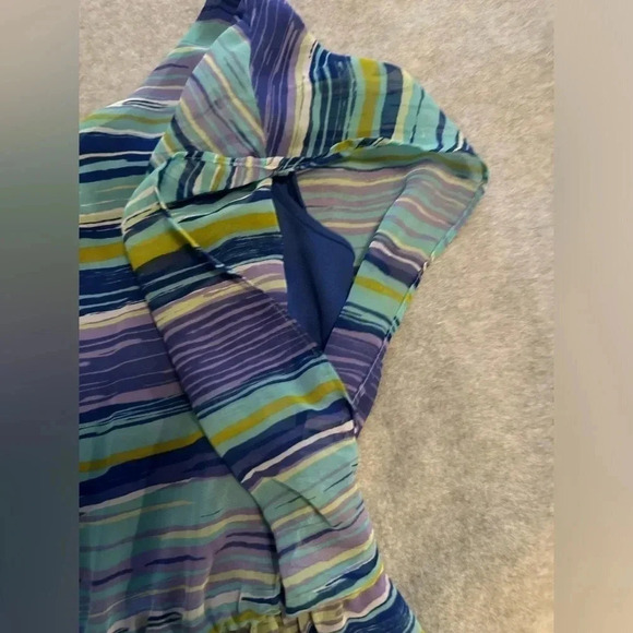 Lush blue striped sleeveless dress size L - Picture 3 of 5